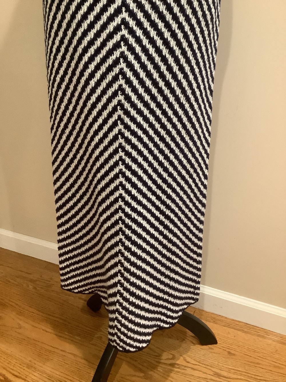 House Of Harlow 1960 Navy Blue & White Bodycon Knit Maxi Dress Size S, NWT - Picture 3 of 10